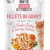 BRIT CARE Cat Pouches Fillets In Gravy With Tender Turkey & Savory Salmon 85g X12 -Promos Patou Noir Magasin fre pl BRIT CARE Cat Pouches Fillets in Gravy with Tender Turkey Savory Salmon 85g x12 30057 1