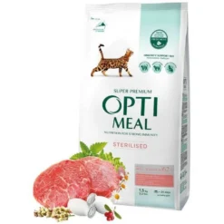 OPTIMEAL Adulte Pour Chats Avec Boeuf SORGO 10kg