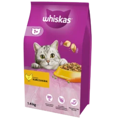 WHISKAS Adult 1.4 Kg - Aliment Complet Sec Pour Chats Adultes, Avec Du Poulet Délicieux