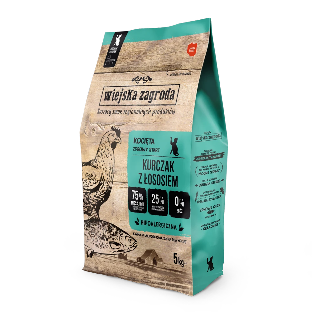 Wiejska Zagroda Poulet Avec Saumon Pour Chatons 5kg 3 Wiejska Zagroda Poulet Avec Saumon Pour Chatons 5kg